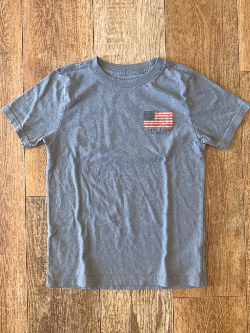 BURLEBO Blue Short Sleeve Tee with American Flag